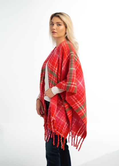 Bright Holiday Plaid Wrap