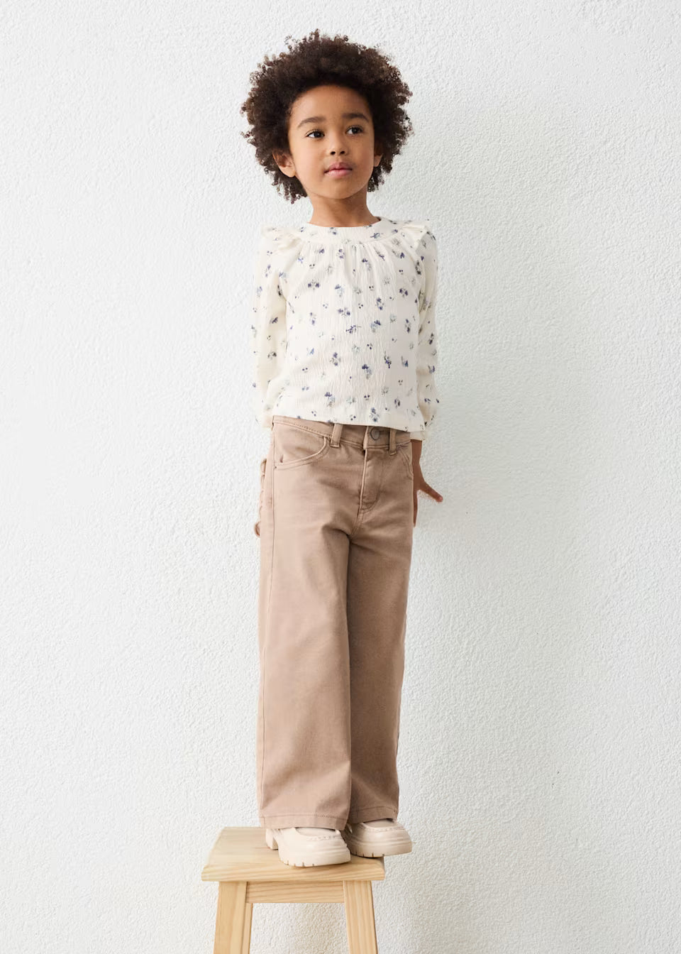 Little Girl Twill Scallop Pants with scalloped hem, available in sizes 2T-6.