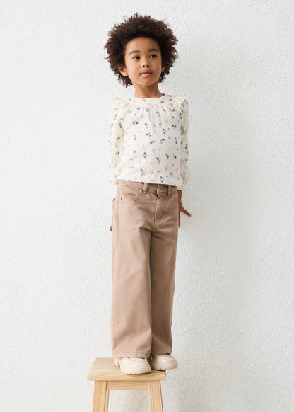 Little Girl Twill Scallop Pants with scalloped hem, available in sizes 2T-6.