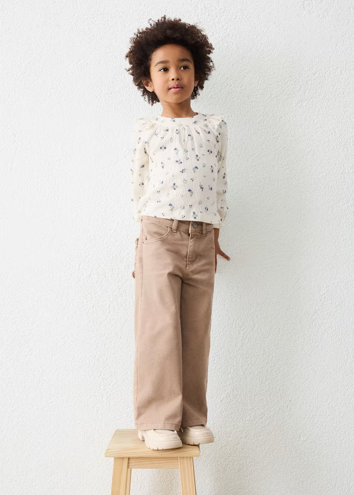 Little Girl Twill Scallop Pants with scalloped hem, available in sizes 2T-6.