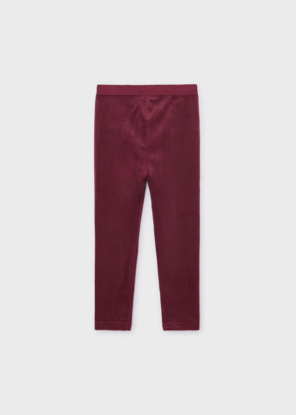 Little Girl Velvet Leggings in maroon ultra-soft velvet, available in sizes 2T-6X.