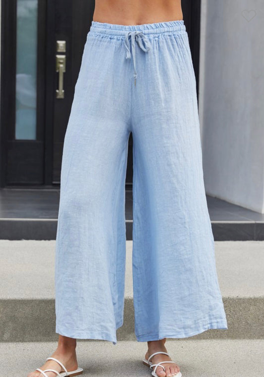 Sky Blue Linen Pants