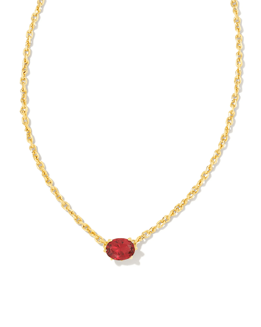 Kendra Scott Women - Accessories - Earrings Cailin Gold Pendant Necklace in Burgundy Crystal | Kendra Scott