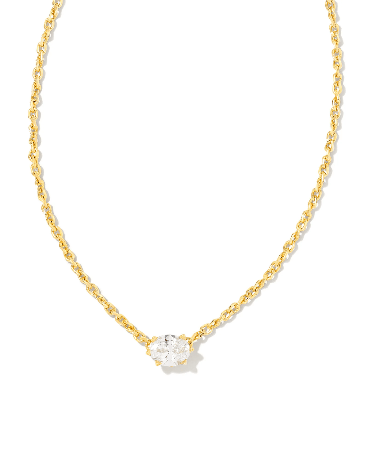 Kendra Scott Women - Accessories - Earrings Cailin Gold Pendant Necklace in White Crystal | Kendra Scott
