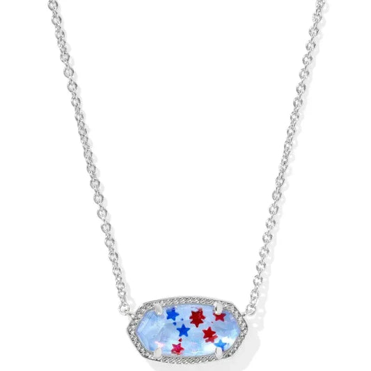 Kendra Scott Women - Accessories - Earrings ELISA PENDANT NECKLACE SILVER RED WHITE BLUE STAR ILLUSION| Kendra Scott