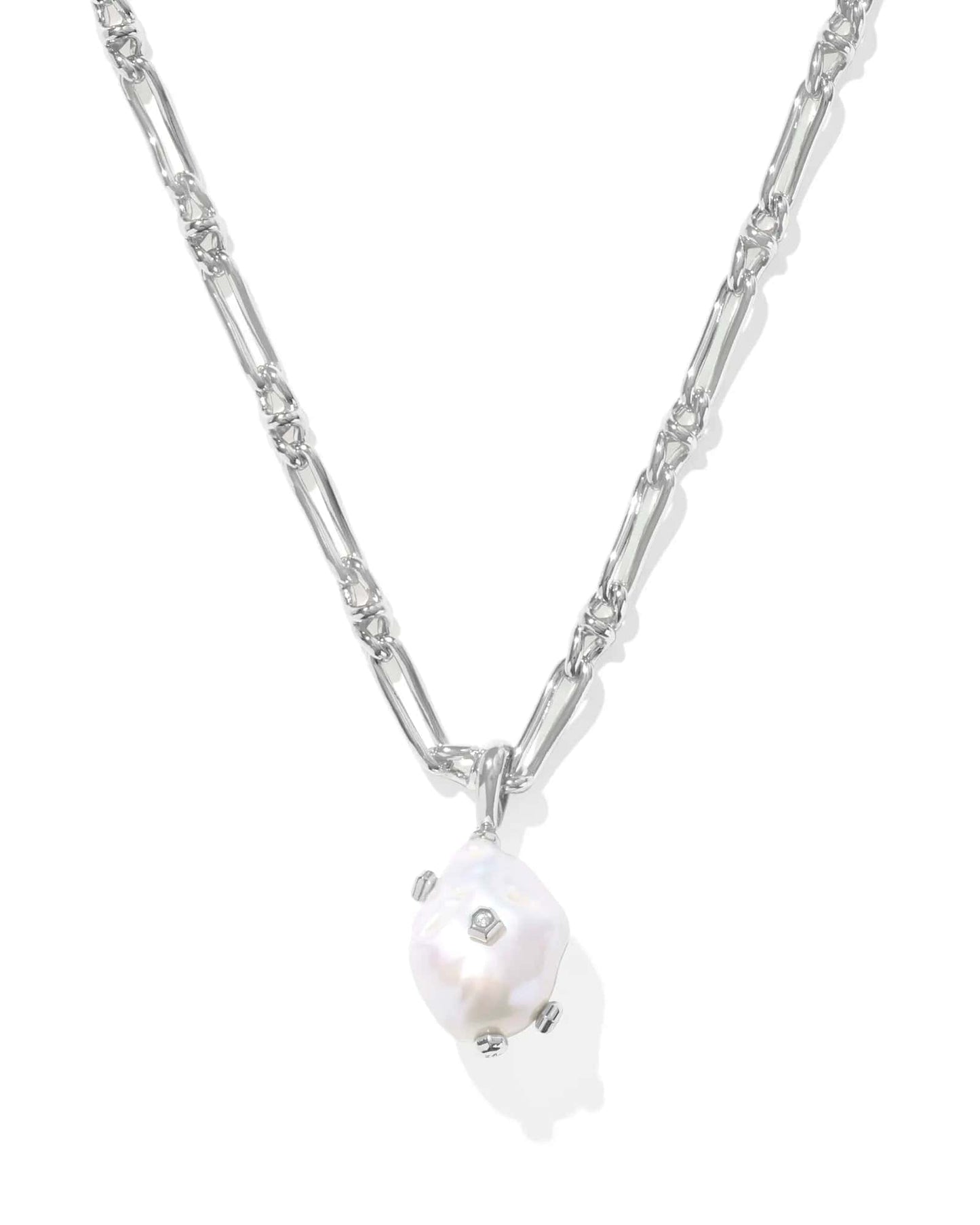 Kendra Scott Women - Accessories - Earrings MELODY SMALL LONG PENDANT NECKLACE SILVER WHITE PEARL | Kendra Scott