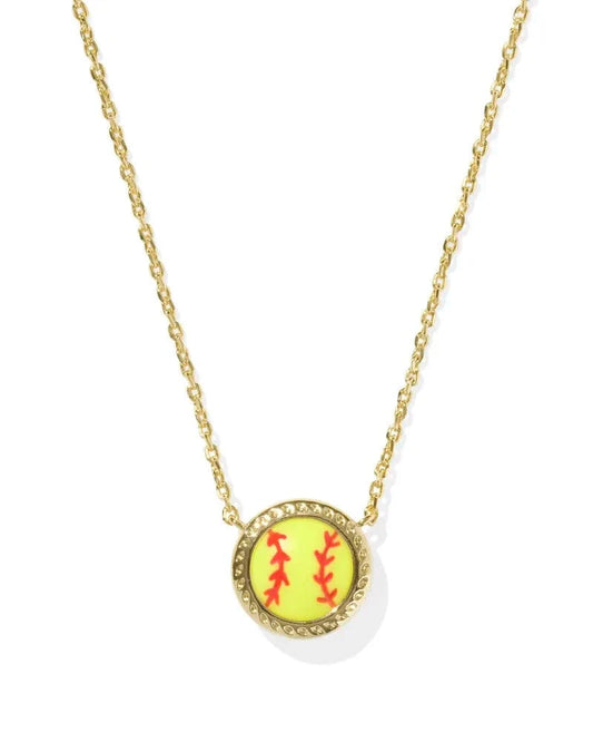 Kendra Scott Women - Accessories - Earrings Softball Gold Short Pendant Necklace| Kendra Scott