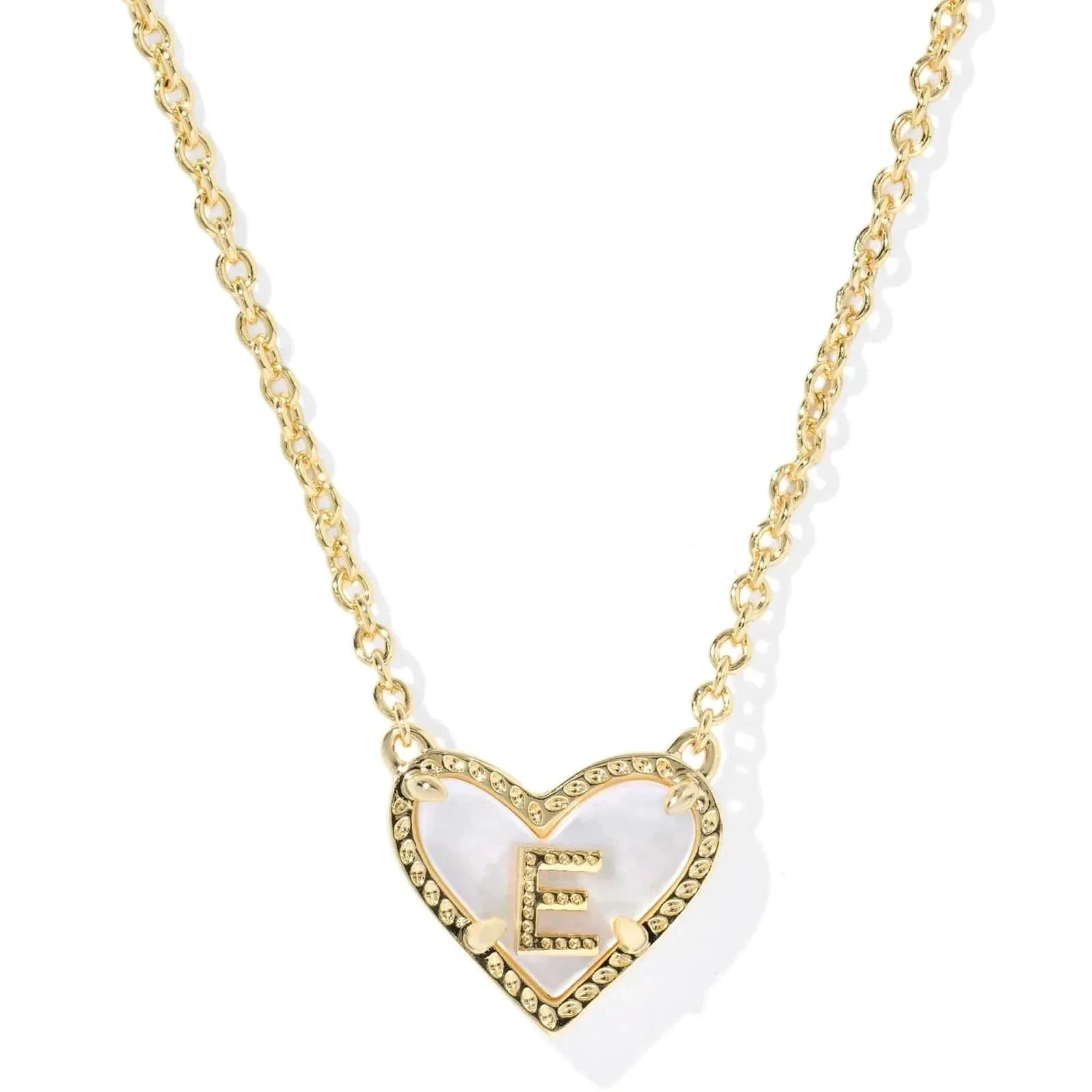 Kendra Scott Women - Accessories - Necklace Ari Heart Letter E Gold Short Pendant Necklace| Kendra Scott