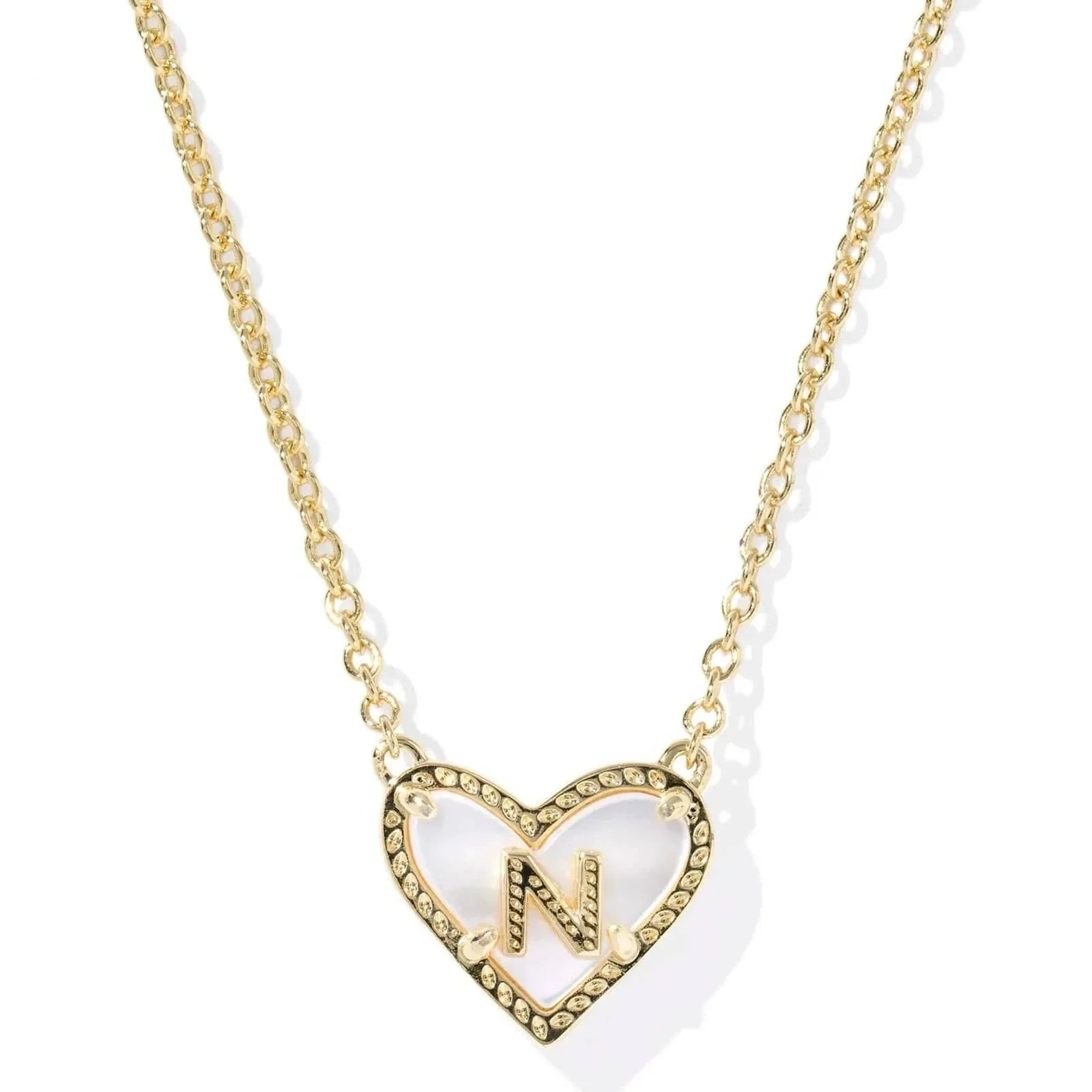 Kendra Scott Women - Accessories - Necklace Ari Heart Letter N Gold Short Pendant Necklace| Kendra Scott