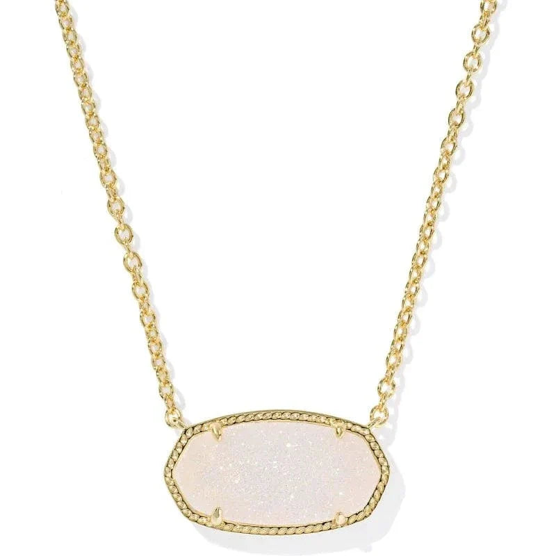 Kendra Scott Women - Accessories - Necklace Elisa Gold Iridescent Drusy Statement Short Pendant Necklace| Kendra Scott