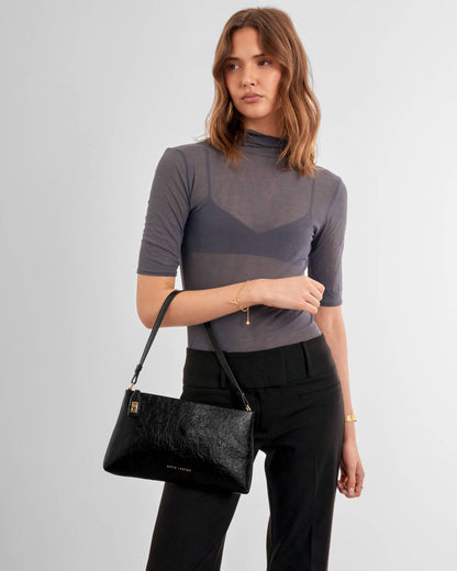 Orin Twist Lock Small Shoulder Bag shown, compact size; available in small only.