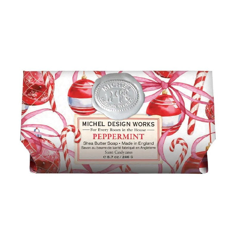 Peppermint large bath soap bar, 8.7 oz / 246 g.