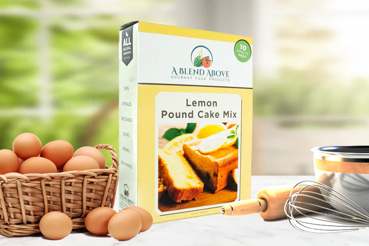 Meyer Lemon Pound Cake Mix box. Size options not visible.