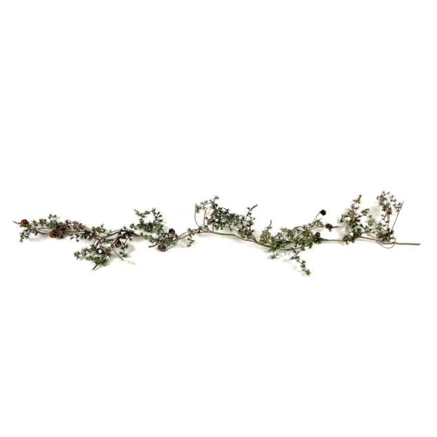 56″ Woodland Garland with pinecones and white berries.