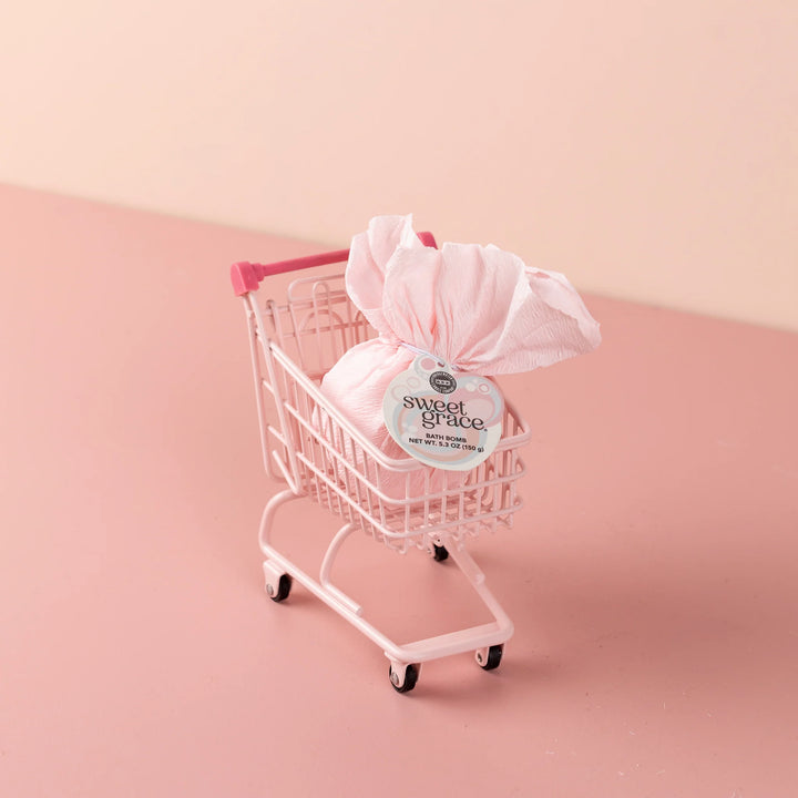 Sweet Grace Bath Bombs, pink-wrapped and featuring Bridgewater’s best-selling fragrance. Available in 5oz and 8oz sizes.