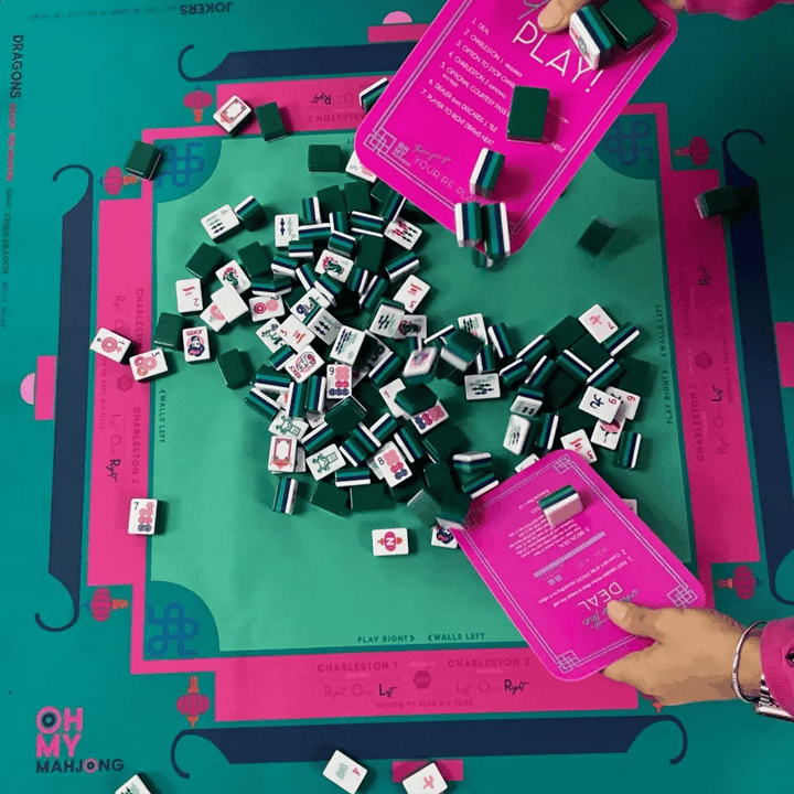 Lilac Mahjong Shufflers, compact design for easy tile mixing; available in small and large sizes.