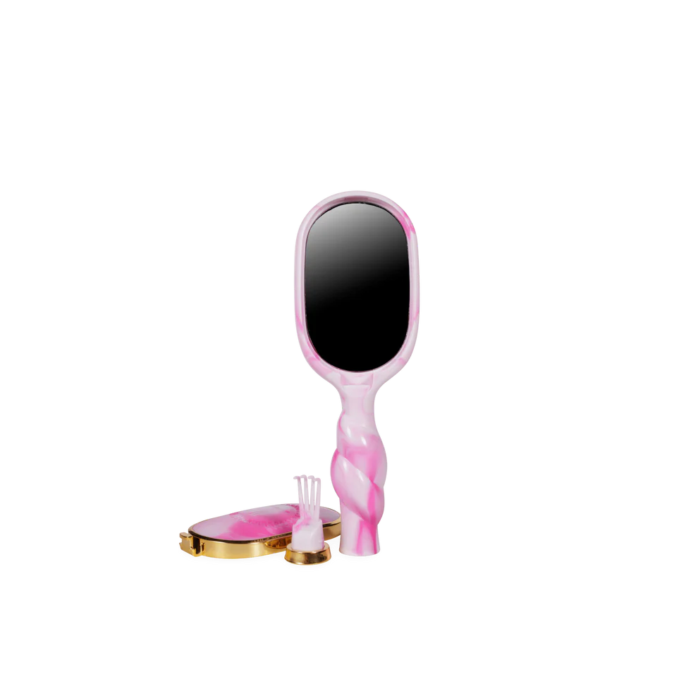 Pinch Me! Tie Dye Pink Boar Bristle Hair Brush available in small, medium, and large sizes.