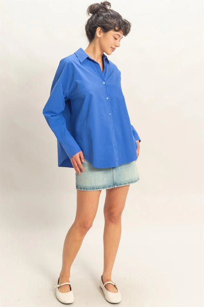 Button Up Poplin Shirt | 3 Colors