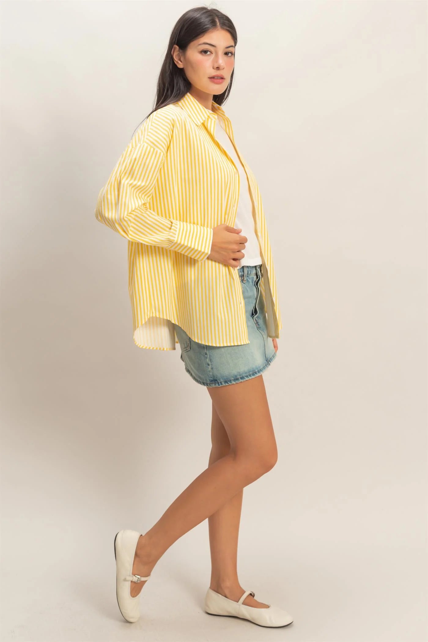 Striped Button-Up Poplin Shirt | 3 Colors