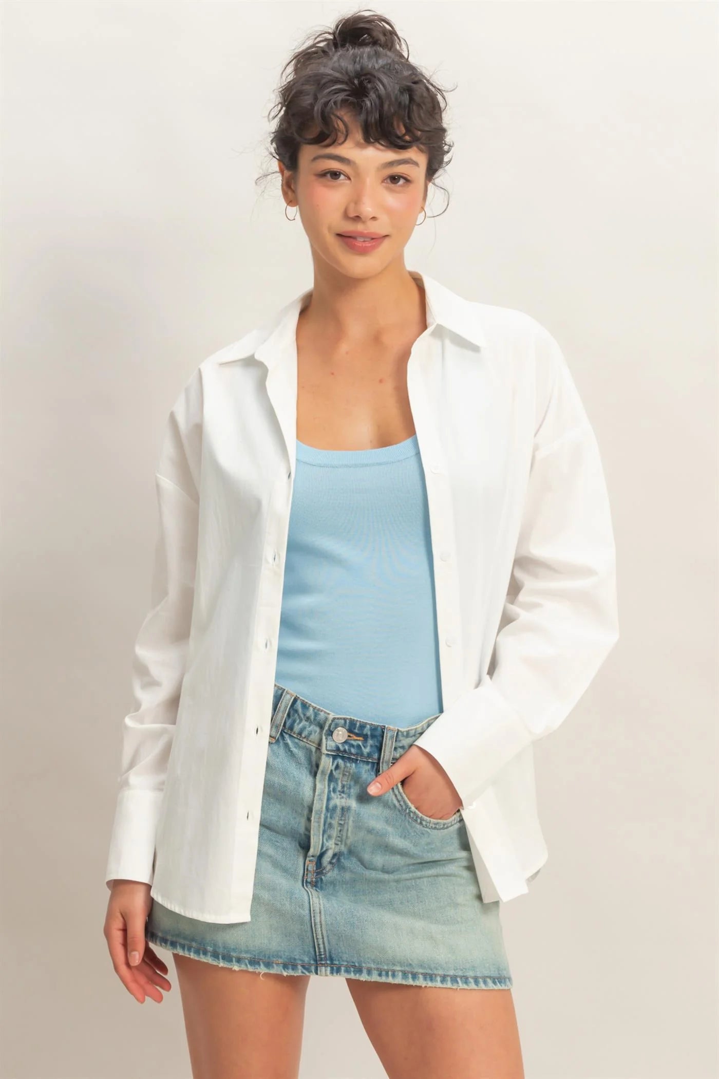 Button Up Poplin Shirt | 3 Colors