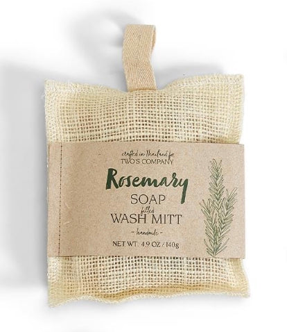 Nature's Woven Exfoliant Bath Mitt with Handmade Soap