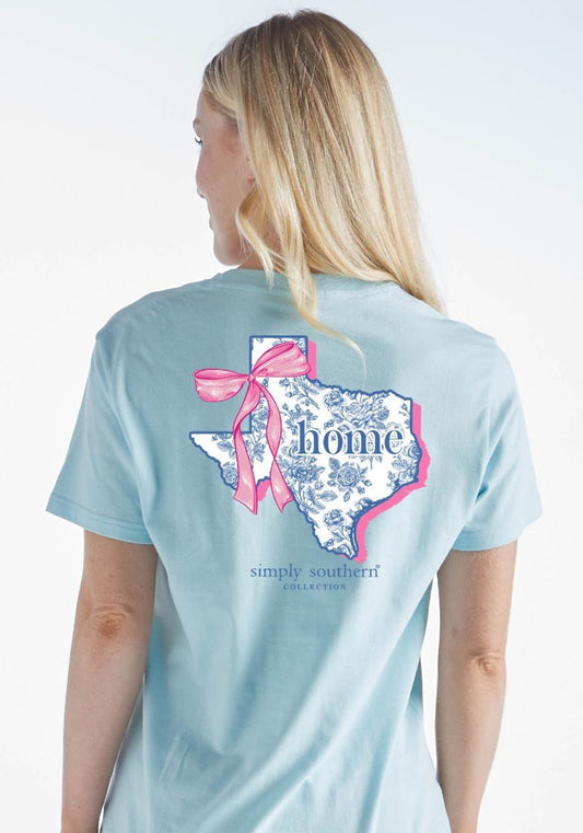 Vintage Blue Texas Pink Bow T-Shirt