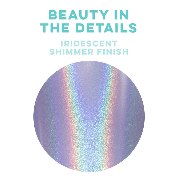Pixie Party Cup: Iridescent surface reflecting purple, pink, and blue colors. Sizes available: 8oz, 12oz.