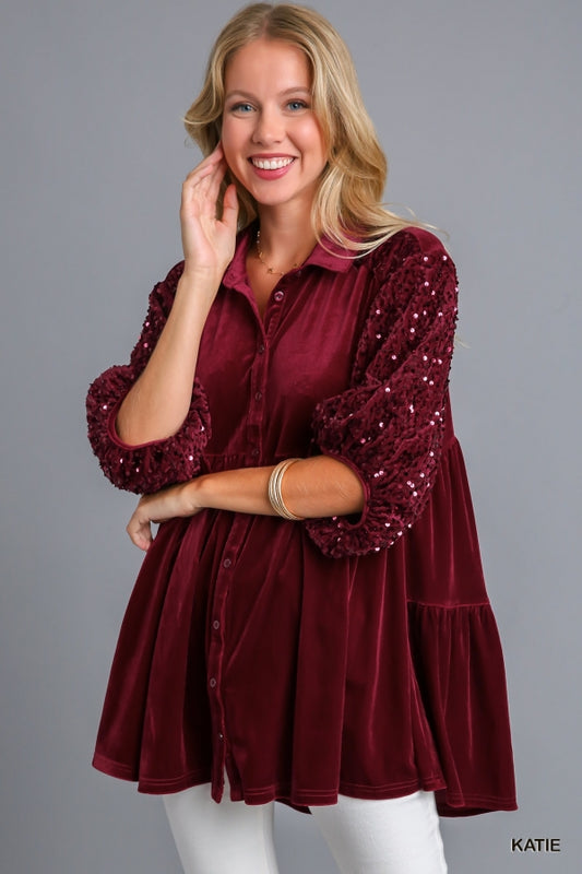 Velvet & Sequins Top