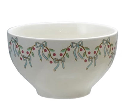 Holiday Stoneware Bowl with Bows | 4 Styles
