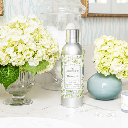 Silver Hydrangea Room Spray bottle, available in 100ml and 200ml sizes.