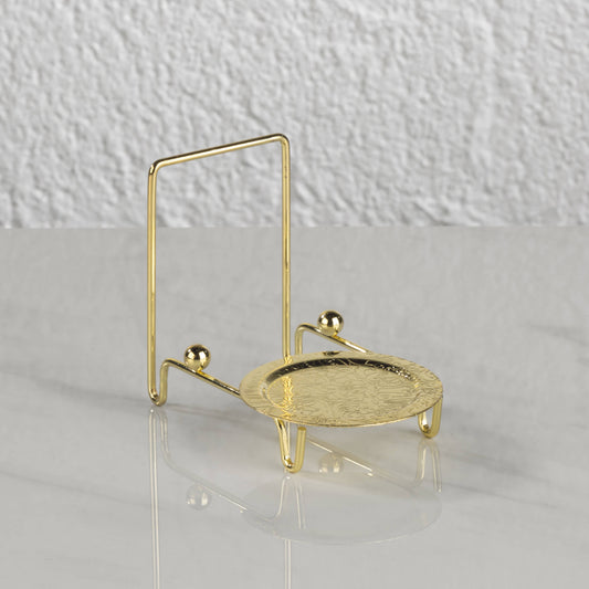 Brass Finish Cup & Saucer Stand