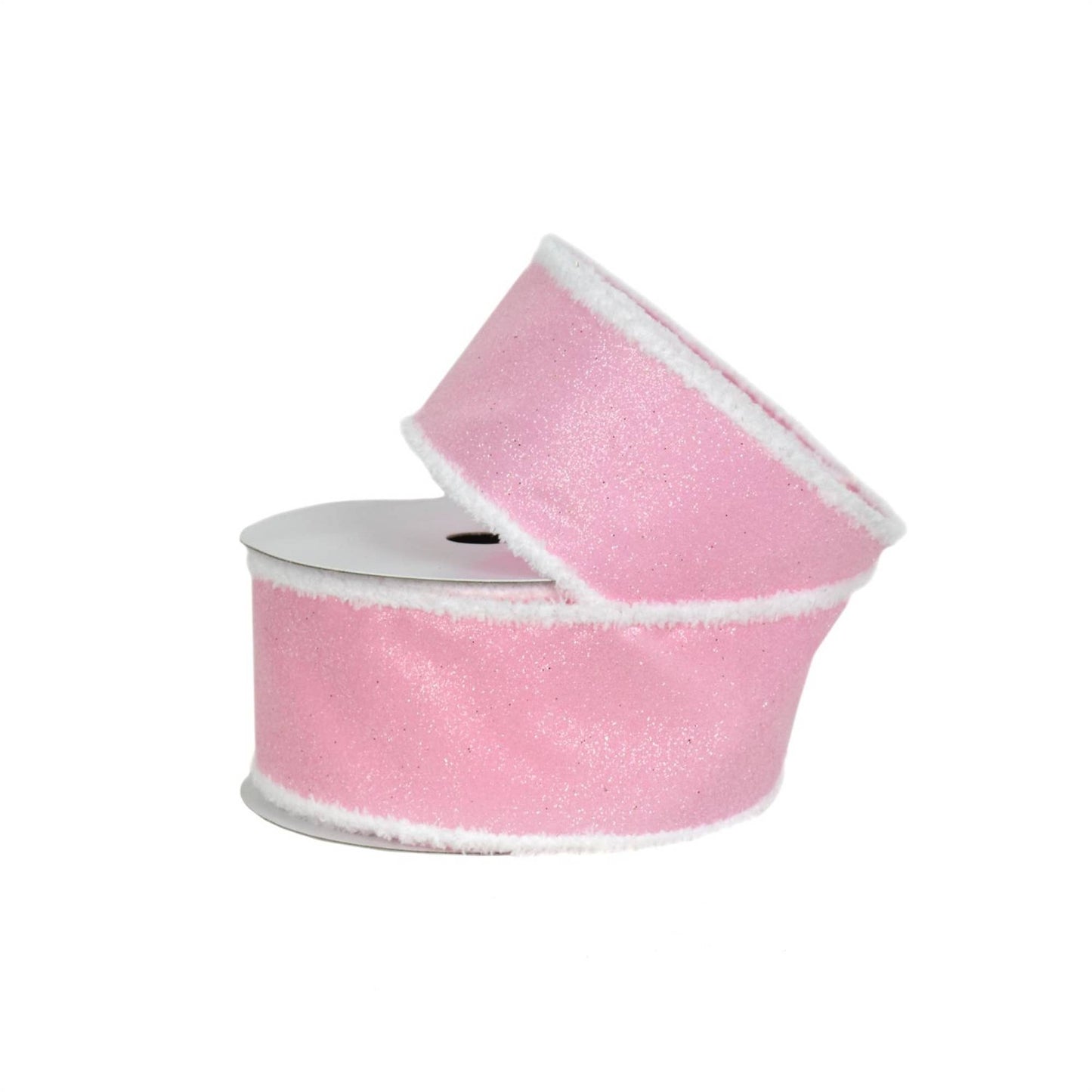 Candy Glitter Ribbon w/ Chenille Edge - Pink