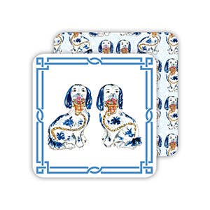 Blue Porcelain Dogs Coaster