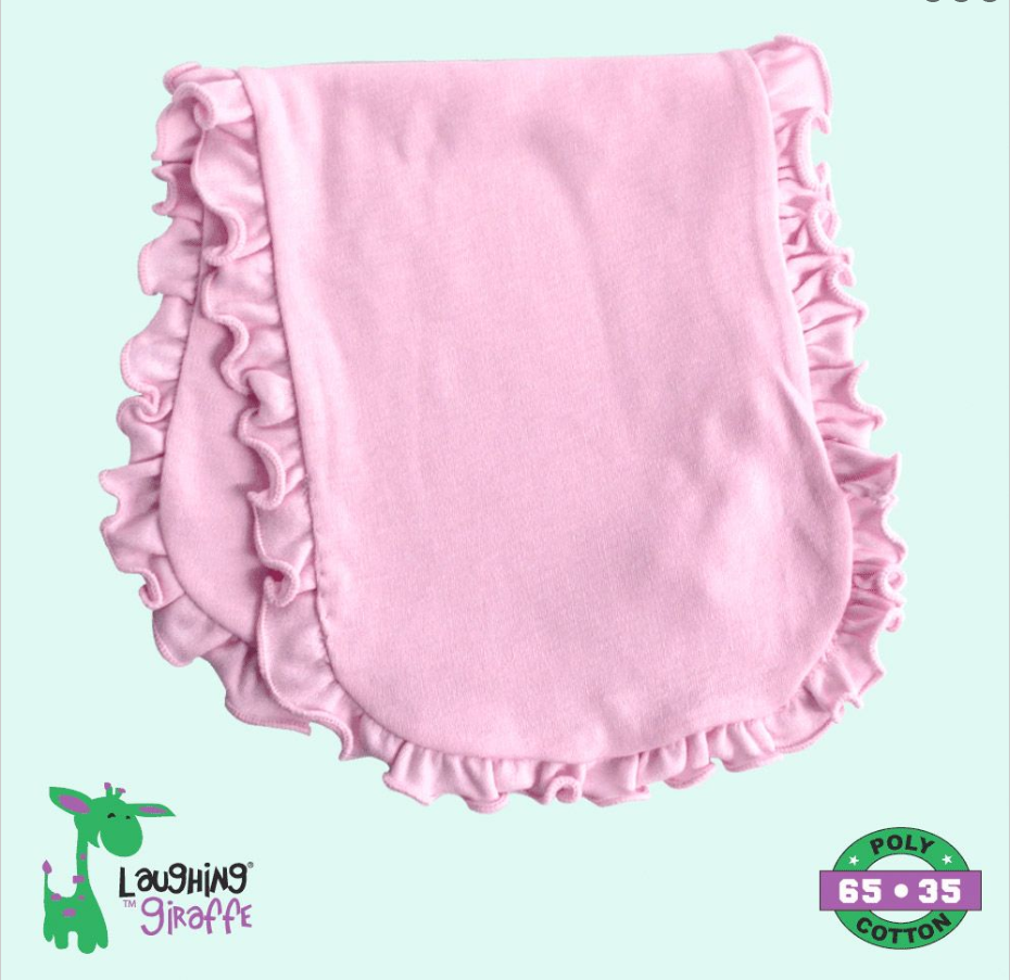 ruffle edge burb cloth in pink