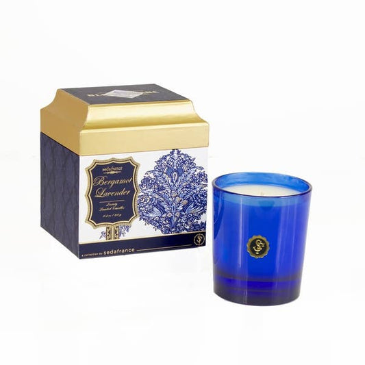 Bergamot Lavender Bleu et Blanc Box Candle