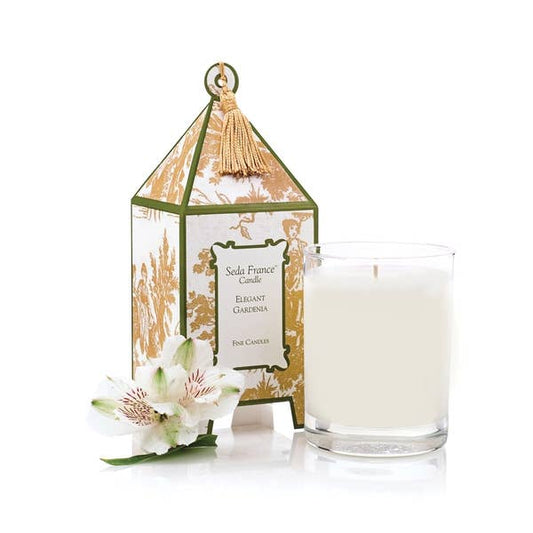 Elegant Gardenia Classic Toile Pagoda Box Candle