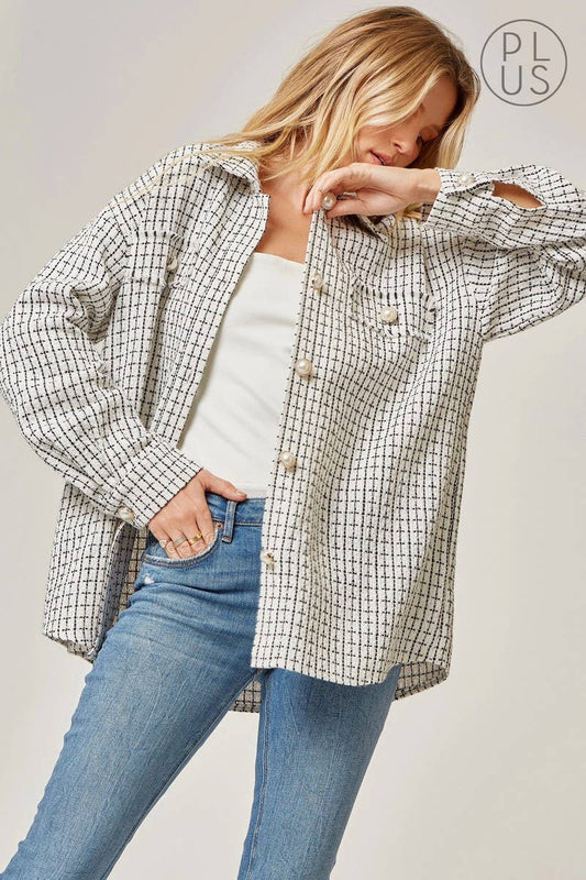 PLUS Oversized Tweed Jacket PT10591