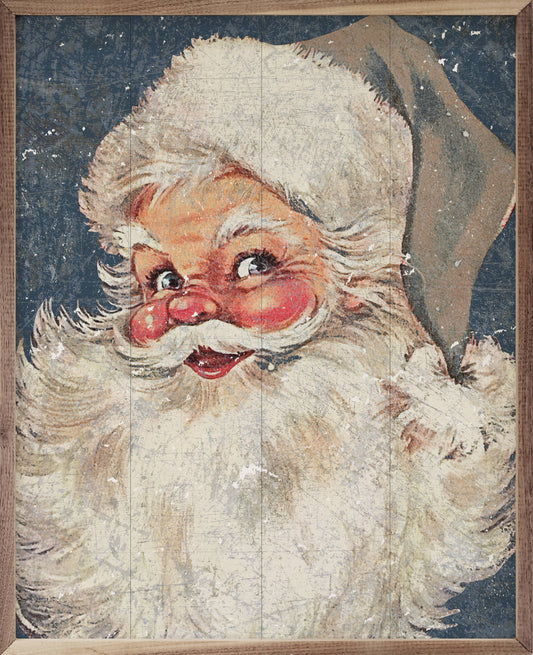 Santa With Gray Hat Blue