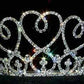 The Heart Bouquet Tiara #12740: 3" tall sterling silver, heart designs, rhinestones, secure hair comb. Available in 3" size.