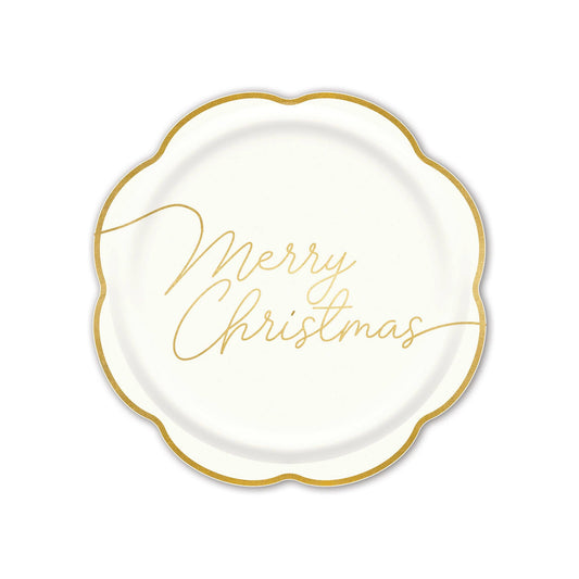 Christmas Memories Merry Christmas Script Paper Plate