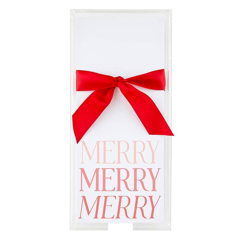 Rectangle Notepad with Tray - Merry Merry Merry