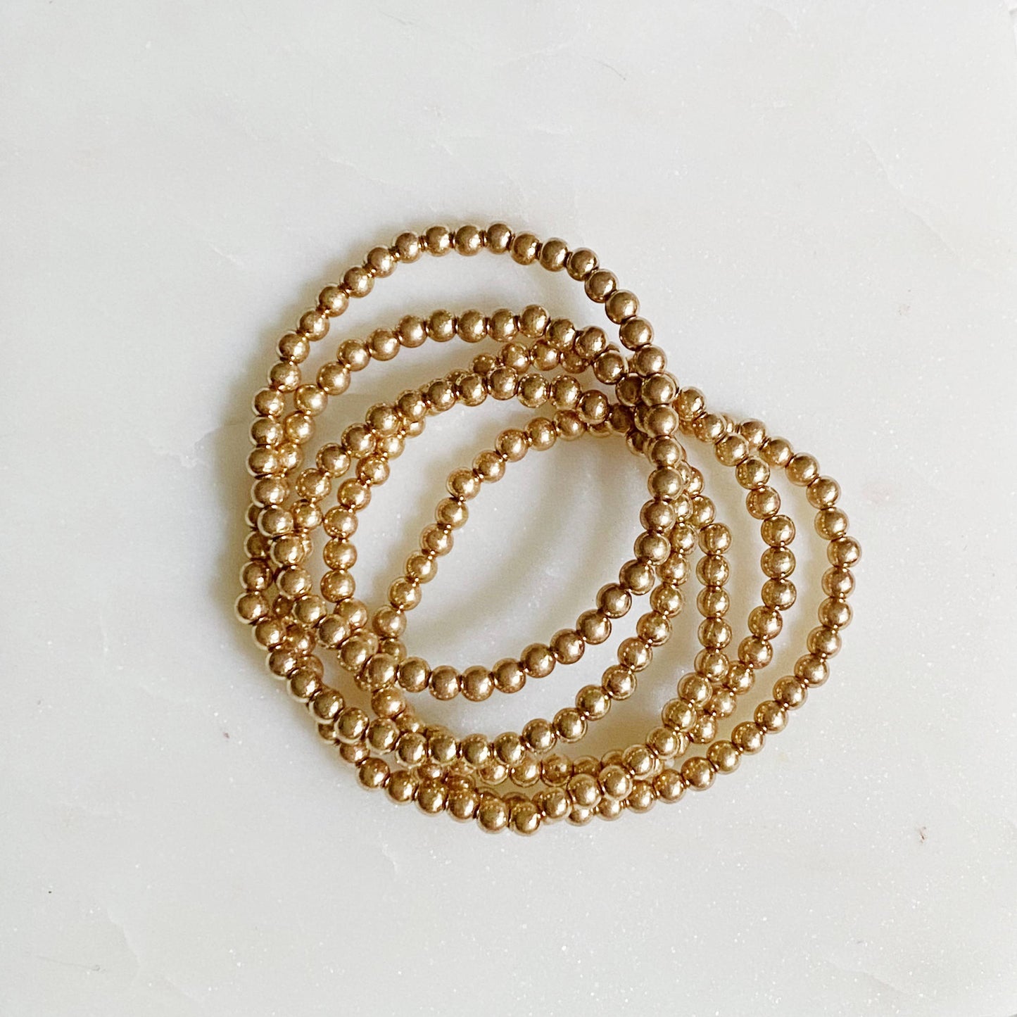 Golden Beads Bracelet Set