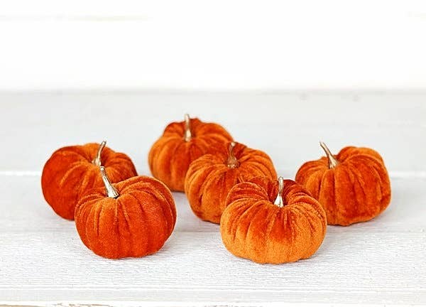 2.5" Mini Velvet Pumpkin