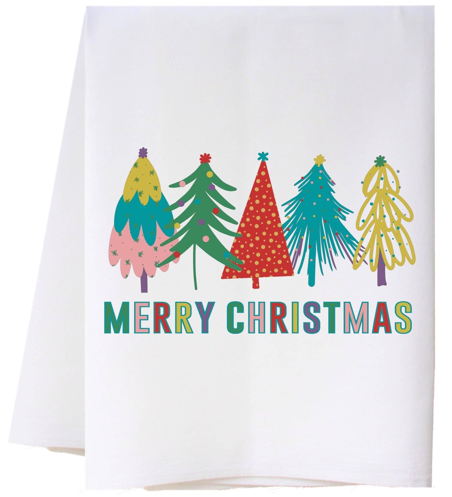 MULTI CHRISTMAS TREES FLOUR SACK TOWEL