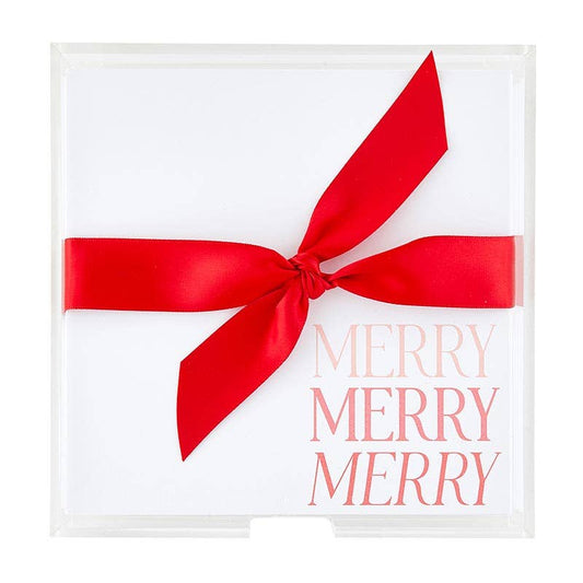 Square Notepad with Tray - Merry Merry Merry