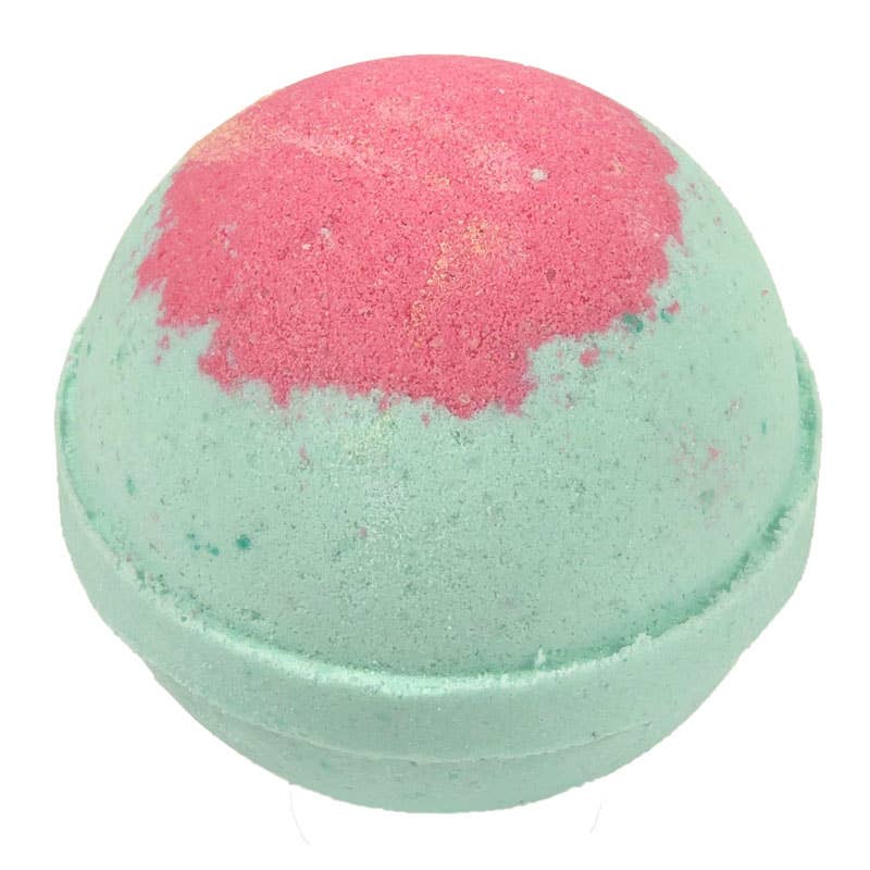 The Sweet Pea Bath Bomb is a two-toned, vibrant pink and pastel mint green product. It has been infused with the alluring scent of wild jasmine. Available in one size.