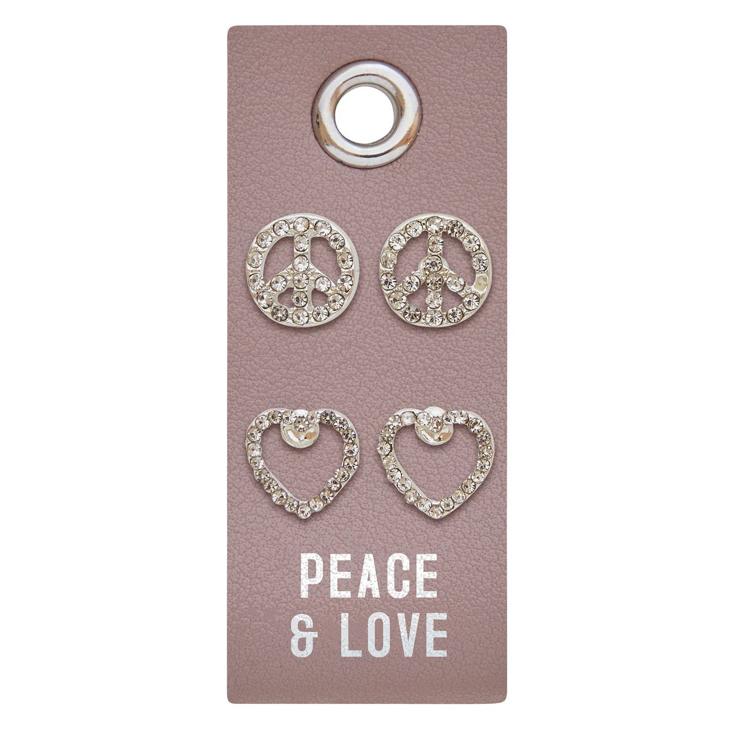 Slvr Earrings-Peace & Love J2153