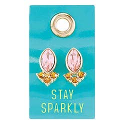 Pair of pink and yellow gemstone earrings. Sizes available: not specified. Style: Stay Sparkly (G5343).