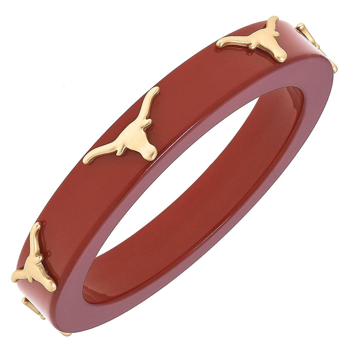 Texas Longhorn Resin Logo Bangle in Burnt Orange