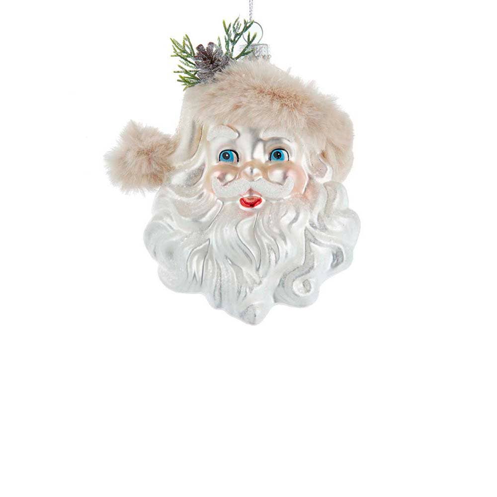 Glass Santa Head Ornament